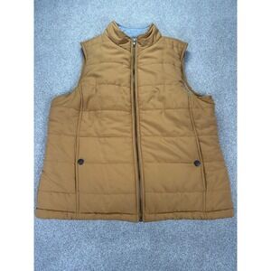 Natural Reflection Puffer Vest Women's‎ Large Tan Quilted Zip Front Insulated
